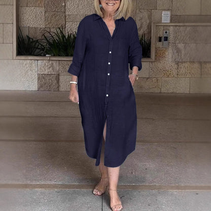 🔥Bő pamutvászon ruha nőknek