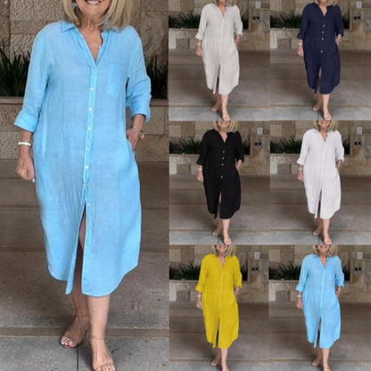 🔥Bő pamutvászon ruha nőknek