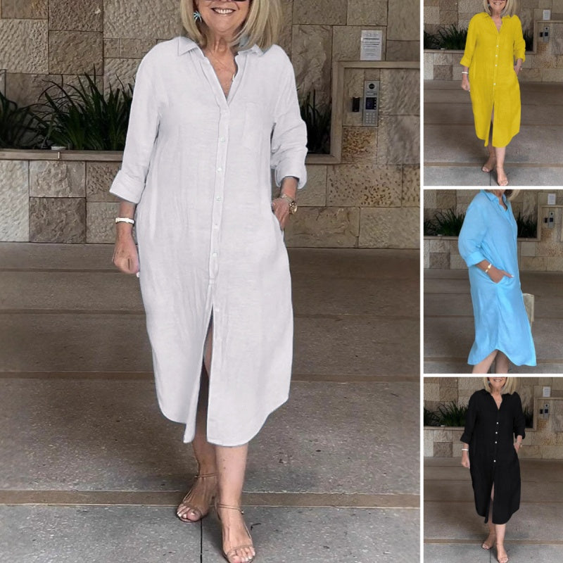 🔥Bő pamutvászon ruha nőknek