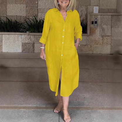 🔥Bő pamutvászon ruha nőknek