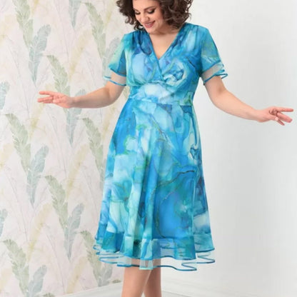 🌸Női légies wrap midi ruha