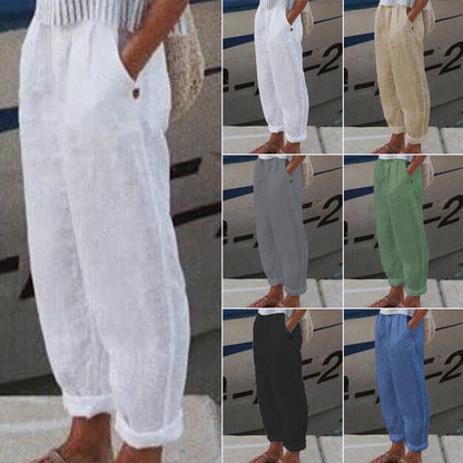 Légáteresztő vászon alkalmi nadrág