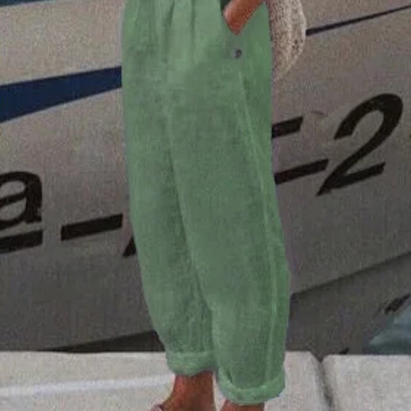 Légáteresztő vászon alkalmi nadrág