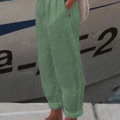 Légáteresztő vászon alkalmi nadrág