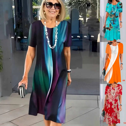 Női színes-blokk rakott ruha