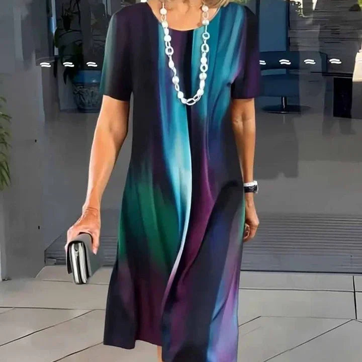 Női színes-blokk rakott ruha