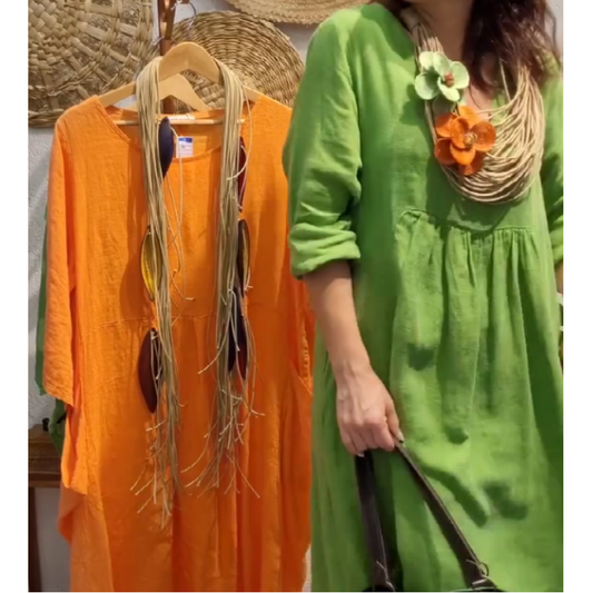 💖Korlátozott kiárusítás 20% KEDVEZMÉNY💖Női alkalmi hosszú ujjú vászon Boho ruha