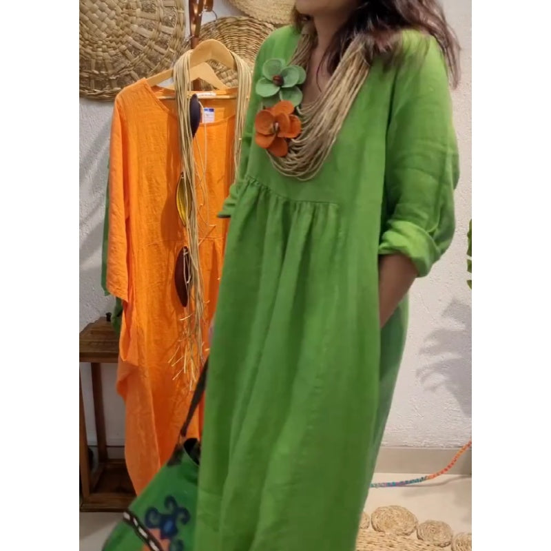 💖Korlátozott kiárusítás 20% KEDVEZMÉNY💖Női alkalmi hosszú ujjú vászon Boho ruha