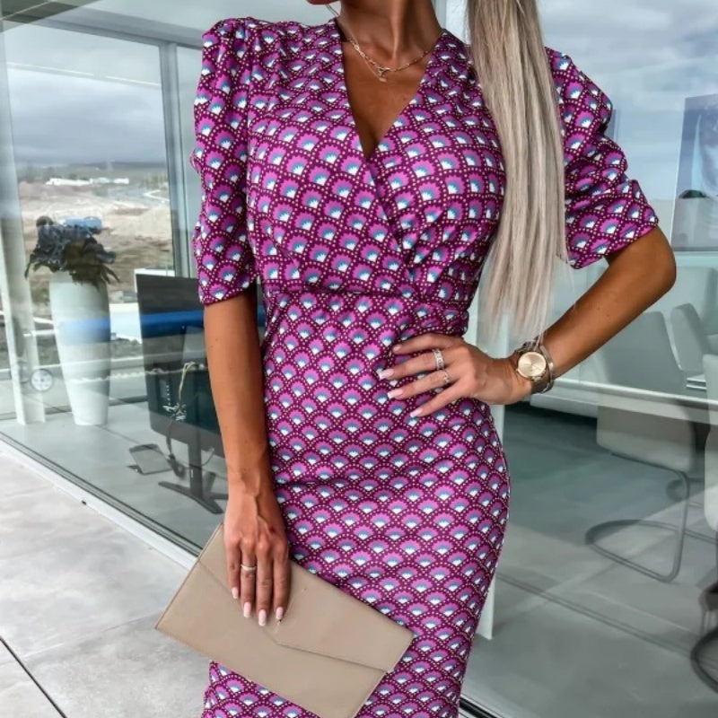 Női rövid ujjú, V-nyakú ruhák