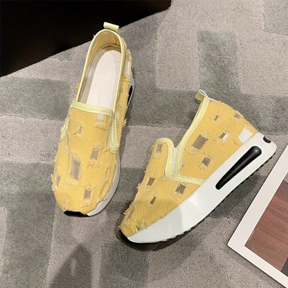 Canvas Mesh vastag aljú női szandálok