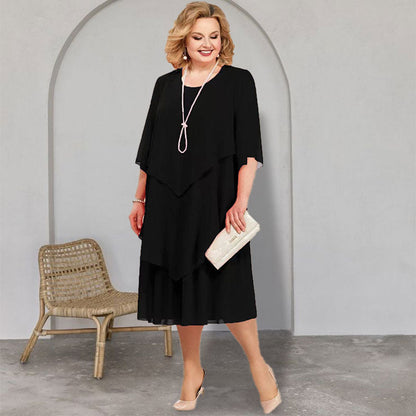 💖Plus Size Réteges Midi Ruha