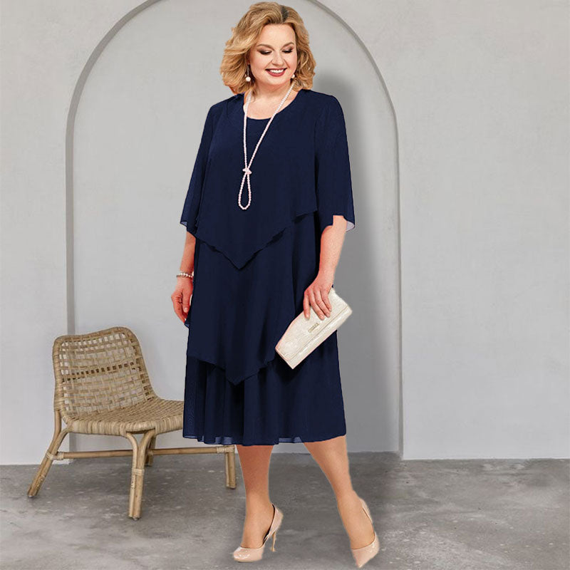 💖Plus Size Réteges Midi Ruha