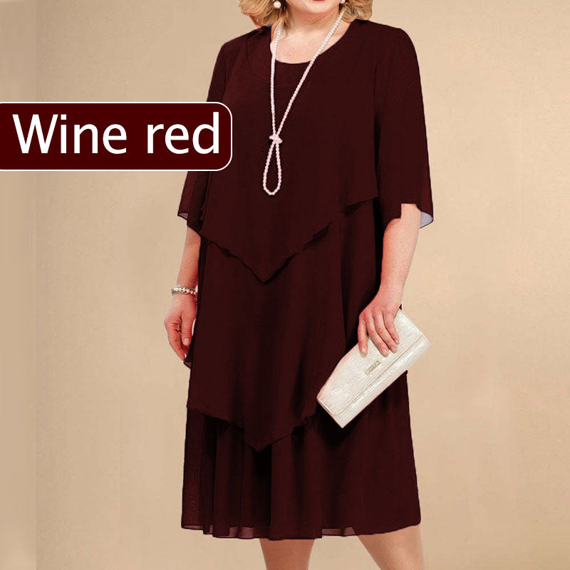 💖Plus Size Réteges Midi Ruha