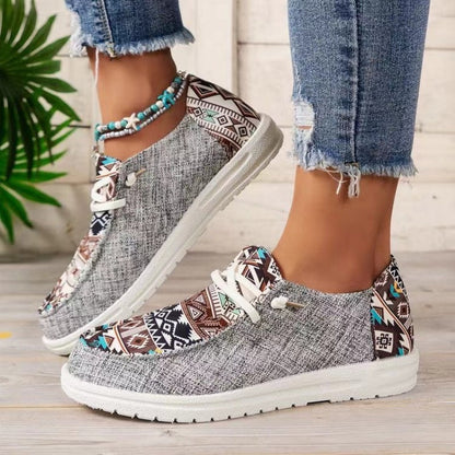 🥿Női alkalmi etnikai mintás vászon cipő