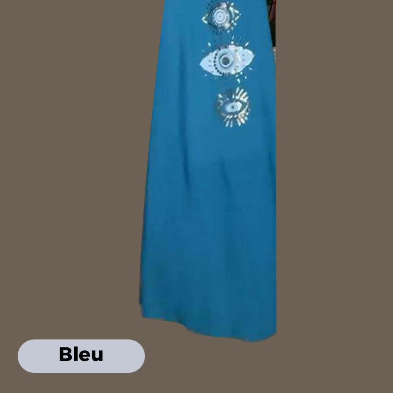 🔥Női hosszú ujjú ruha szemmintával👗