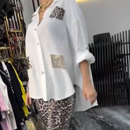 👗 Leopárdmintás szett | 2 részes lezser | Rugalmas pamut