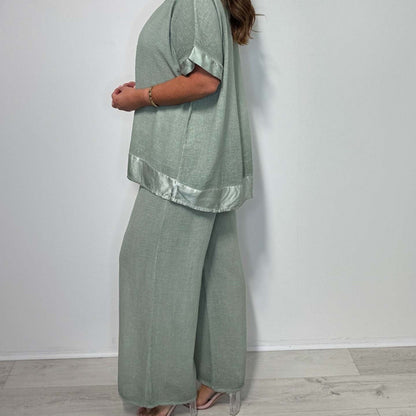 🌷💗Laza, kétrészes szett V-nyakkal