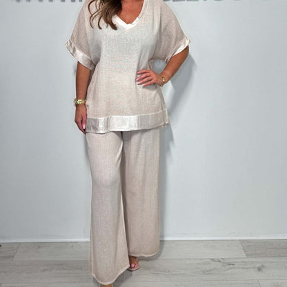 🌷💗Laza, kétrészes szett V-nyakkal