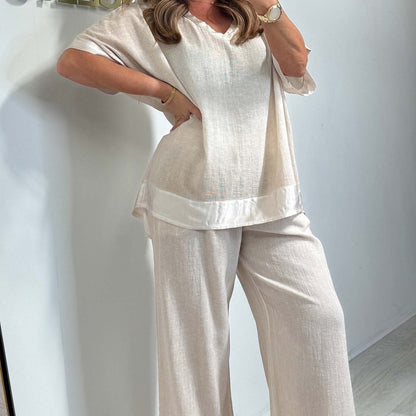 🌷💗Laza, kétrészes szett V-nyakkal