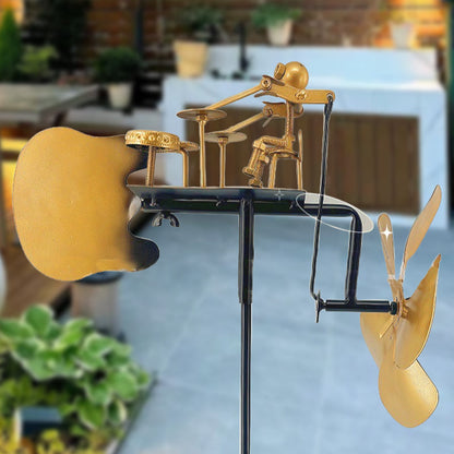 Kézzel készített fém szélmalom dobbal - talajdíszítéssel