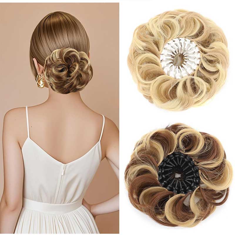 💁‍♀️ Egy nagyméretű szintetikus konty állítható csattal