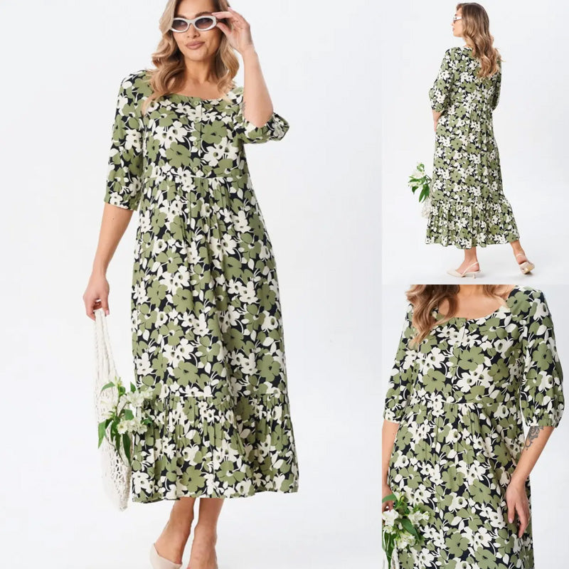 🔥Lezser virágmintás, félujjas női ruhák