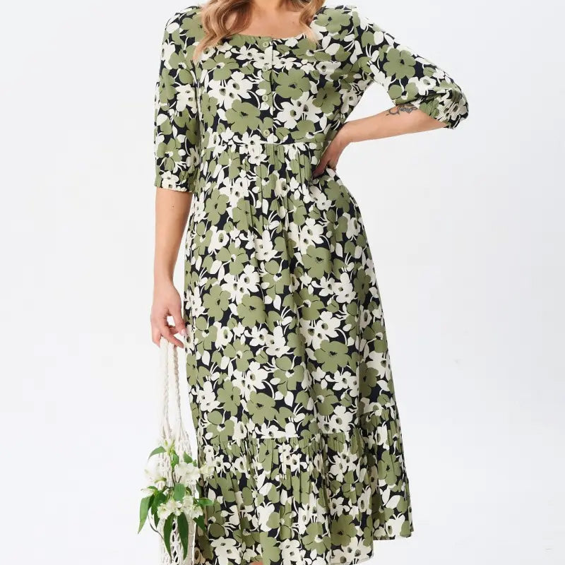 🔥Lezser virágmintás, félujjas női ruhák