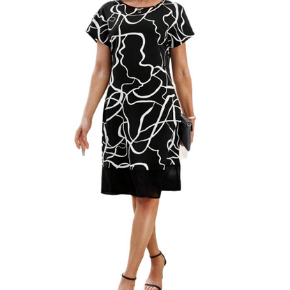 🎁🌸Rövid ujjú, kerek nyakú ruha