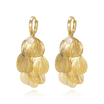 🍀Női fülbevaló levél alakú medállal