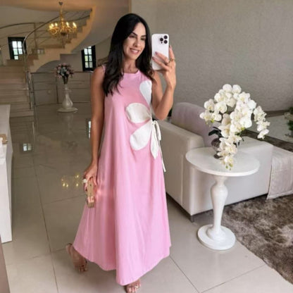 👗 Női ujjatlan ruha virágmintával 🌸
