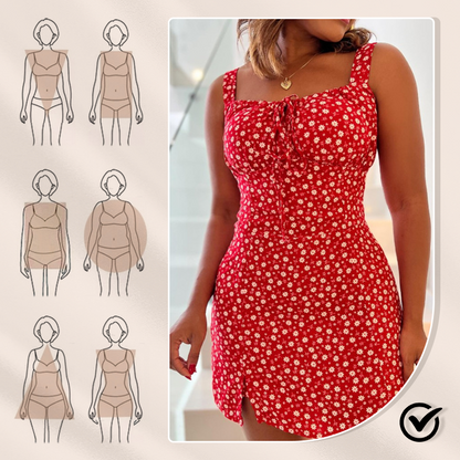 🌸Virágmintás miniruha spagettipántokkal