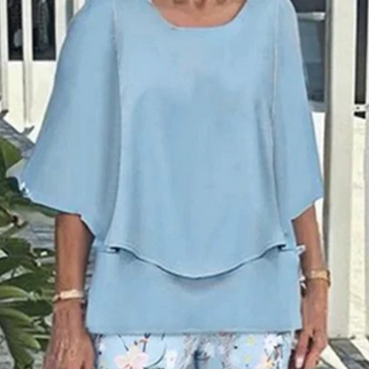 💐Mintás Nadrág és Kerek Nyakú Felső Szett