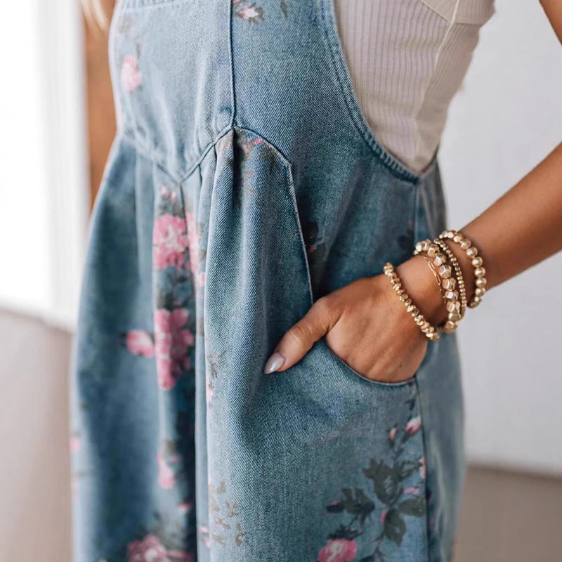 🌸 Vintage Virágmintás Farmer Overall🌸