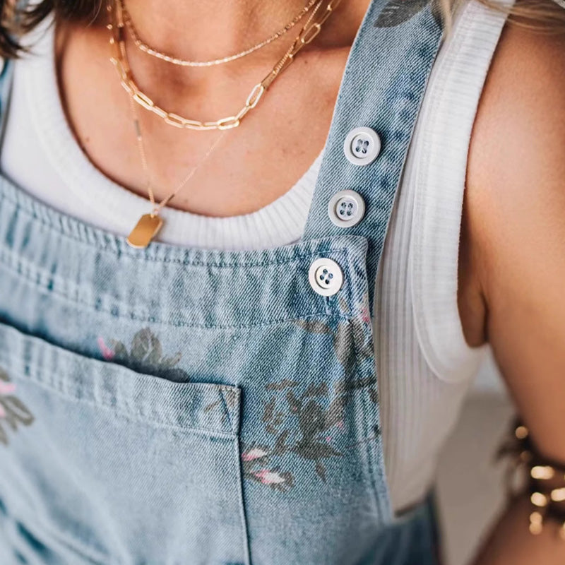 🌸 Vintage Virágmintás Farmer Overall🌸