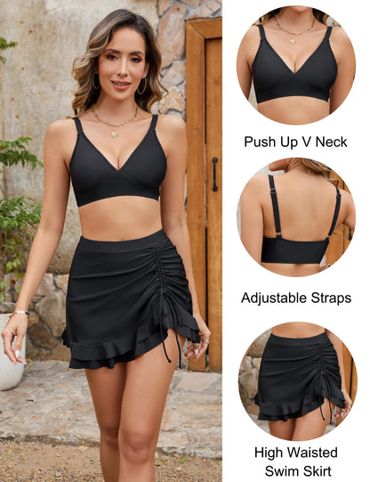 🔥👙Magas derekú bikiniszettek női hasleszorító kockás💖