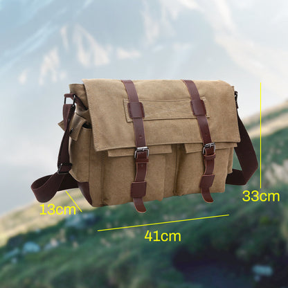 Férfi nagy kapacitású vászon válltáska