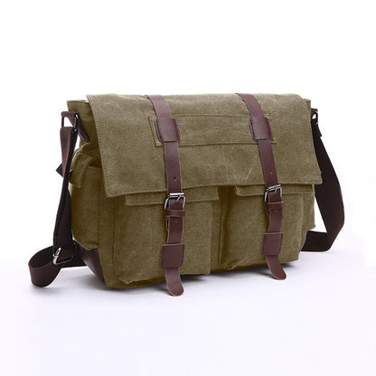 Férfi nagy kapacitású vászon válltáska