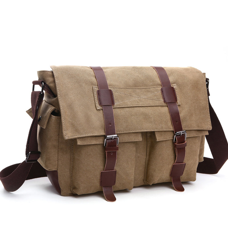 Férfi nagy kapacitású vászon válltáska