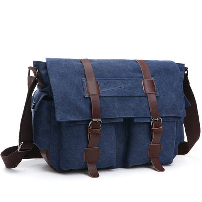 Férfi nagy kapacitású vászon válltáska