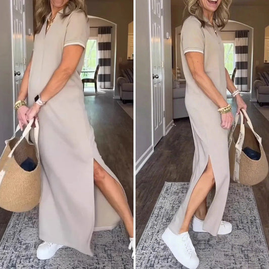 Női oldalsó hasított maxi szoknya