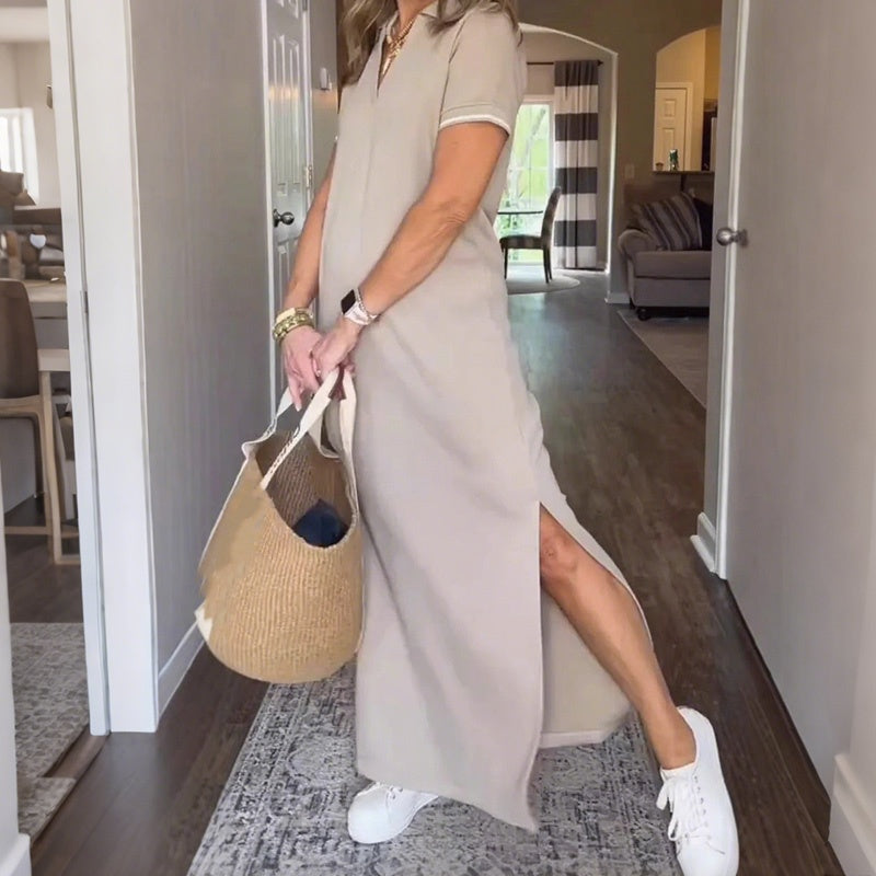 Női oldalsó hasított maxi szoknya