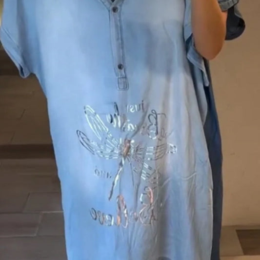 💖Könnyű, lezser ruha V-nyakkal