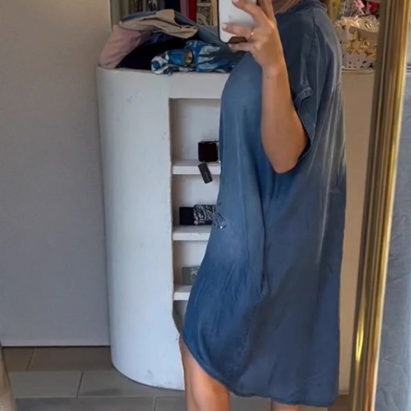 💖Könnyű, lezser ruha V-nyakkal