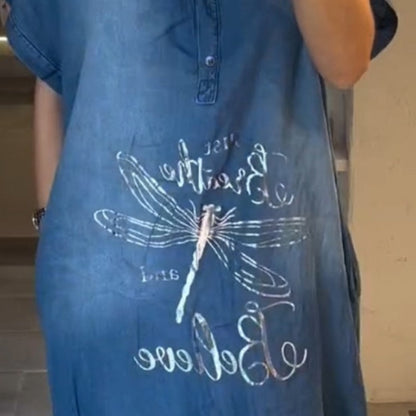 💖Könnyű, lezser ruha V-nyakkal