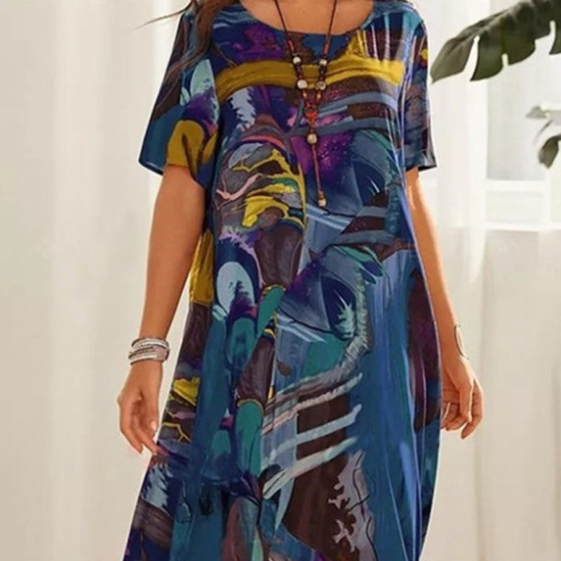 [S-5XL]✨Légszerű ruha élénk, trópusi színekben