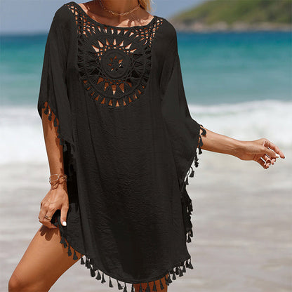 【Alkalmas S-5XL】🏖️Női laza egyszínű egyszínű üreges ki Cover Up
