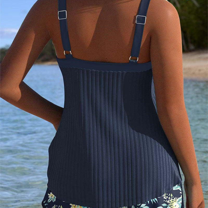 【S-3XL】👙Nyomtatott fürdőruha felső és rövidnadrág szett
