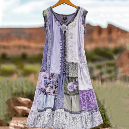 🔥 Vintage virágmintás ujjatlan ruha nőknek 🍃👗