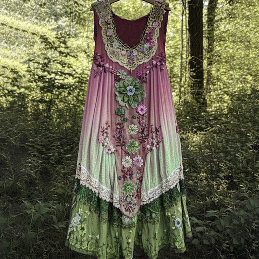 3D nyomtatott ujjatlan, U-nyakú midi ruha