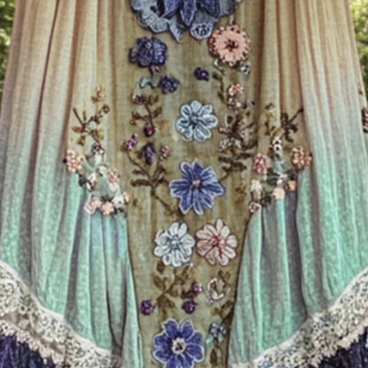 3D nyomtatott ujjatlan, U-nyakú midi ruha